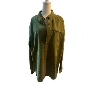 North face men green long sleeve button down shirt xl extra large
